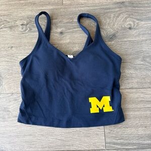 Lululemon University of Michigan Navy Blue Align Tank Sports Bra Womens 2